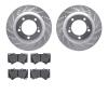 7502-76165 Drilled/Slotted Brake Rotors w/5000 Advanced Brake Pads Kit [Silver], Fits Select Lexus/Toyota/Scion, Position: Front - image 1