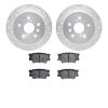 7502-76181 Drilled/Slotted Brake Rotors w/5000 Advanced Brake Pads Kit [Silver], Fits Select Lexus/Toyota/Scion, Position: Rear - image 1