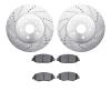 7502-76182 Drilled/Slotted Brake Rotors w/5000 Advanced Brake Pads Kit [Silver], Fits Select Lexus/Toyota/Scion, Position: Front - image 1