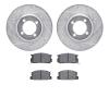 7502-76191 Drilled/Slotted Brake Rotors w/5000 Advanced Brake Pads Kit [Silver], 1984-1987 Lexus/Toyota/Scion, Position: Front - image 1
