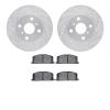 7502-76194 Drilled/Slotted Brake Rotors w/5000 Advanced Brake Pads Kit [Silver], 1985-1988 Multiple Makes/Models, Position: Fron - image 1