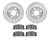 7502-76200 Drilled/Slotted Brake Rotors w/5000 Advanced Brake Pads Kit [Silver], 1984-1988 Multiple Makes/Models, Position: Fron - image 1