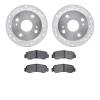 7502-76206 Drilled/Slotted Brake Rotors w/5000 Advanced Brake Pads Kit [Silver], 1985-1987 Lexus/Toyota/Scion, Position: Rear - image 1