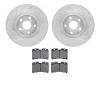 7502-76380 Drilled/Slotted Brake Rotors w/5000 Advanced Brake Pads Kit [Silver], 1993-1998 Lexus/Toyota/Scion, Position: Front - image 1