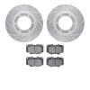 7502-76412 Drilled/Slotted Brake Rotors w/5000 Advanced Brake Pads Kit [Silver], 1990-1992 Lexus/Toyota/Scion, Position: Front - image 1