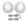 7502-79002 Drilled/Slotted Brake Rotors w/5000 Advanced Brake Pads Kit [Silver], 2014-2016 Maserati, Position: Rear - image 1