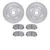 7502-80000 Drilled/Slotted Brake Rotors w/5000 Advanced Brake Pads Kit [Silver], 1979-1983 Ford/Lincoln/Mercury/Mazda, Position: - image 1