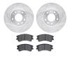 7502-80025 Drilled/Slotted Brake Rotors w/5000 Advanced Brake Pads Kit [Silver], 2003-2005 Ford/Lincoln/Mercury/Mazda, Position: - image 1