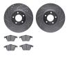7502-80035 Drilled/Slotted Brake Rotors w/5000 Advanced Brake Pads Kit [Silver], 2007-2013 Ford/Lincoln/Mercury/Mazda, Position: - image 1