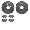 7502-80036 Drilled/Slotted Brake Rotors w/5000 Advanced Brake Pads Kit [Silver], 2014-2016 Ford/Lincoln/Mercury/Mazda, Position: - image 1