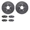7502-80037 Drilled/Slotted Brake Rotors w/5000 Advanced Brake Pads Kit [Silver], 2014-2016 Ford/Lincoln/Mercury/Mazda, Position: - image 1