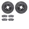 7502-80038 Drilled/Slotted Brake Rotors w/5000 Advanced Brake Pads Kit [Silver], 2011-2015 Ford/Lincoln/Mercury/Mazda, Position: - image 1