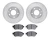 7502-80039 Drilled/Slotted Brake Rotors w/5000 Advanced Brake Pads Kit [Silver], 2014-2015 Ford/Lincoln/Mercury/Mazda, Position: - image 1