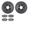 7502-80042 Drilled/Slotted Brake Rotors w/5000 Advanced Brake Pads Kit [Silver], 2014-2018 Ford/Lincoln/Mercury/Mazda, Position: - image 1