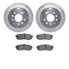 7502-80046 Drilled/Slotted Brake Rotors w/5000 Advanced Brake Pads Kit [Silver], 2004-2006 Ford/Lincoln/Mercury/Mazda, Position: - image 1
