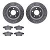 7502-80051 Drilled/Slotted Brake Rotors w/5000 Advanced Brake Pads Kit [Silver], 2006-2015 Ford/Lincoln/Mercury/Mazda, Position: - image 1