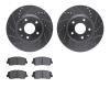 7502-80063 Drilled/Slotted Brake Rotors w/5000 Advanced Brake Pads Kit [Silver], 2013-2015 Ford/Lincoln/Mercury/Mazda, Position: - image 1