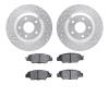 7502-80085 Drilled/Slotted Brake Rotors w/5000 Advanced Brake Pads Kit [Silver], 2016-2018 Ford/Lincoln/Mercury/Mazda, Position: - image 1