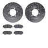 7502-80256 Drilled/Slotted Brake Rotors w/5000 Advanced Brake Pads Kit [Silver], 1986-1993 Ford/Lincoln/Mercury/Mazda, Position: - image 1