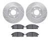7502-92010 Drilled/Slotted Brake Rotors w/5000 Advanced Brake Pads Kit [Silver], 2002-2007 Infiniti/Nissan, Position: Front - image 1