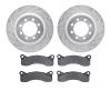 7502-99007 Drilled/Slotted Brake Rotors w/5000 Advanced Brake Pads Kit [Silver], 1968-1976 Ford/Lincoln/Mercury/Mazda, Position: - image 1