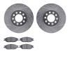 7502-99170 Drilled/Slotted Brake Rotors w/5000 Advanced Brake Pads Kit [Silver], 1999-2003 Ford/Lincoln/Mercury/Mazda, Position: - image 1