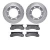 7502-99257 Drilled/Slotted Brake Rotors w/5000 Advanced Brake Pads Kit [Silver], 1980-1994 Ford/Lincoln/Mercury/Mazda, Position: - image 1
