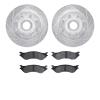 7502-99327 Drilled/Slotted Brake Rotors w/5000 Advanced Brake Pads Kit [Silver], 2000-2004 Ford/Lincoln/Mercury/Mazda, Position: - image 1