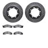 7502-99399 Drilled/Slotted Brake Rotors w/5000 Advanced Brake Pads Kit [Silver], 2003-2007 Ford/Lincoln/Mercury/Mazda, Position: - image 1