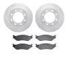 7502-99411 Drilled/Slotted Brake Rotors w/5000 Advanced Brake Pads Kit [Silver], 1999-2001 Ford/Lincoln/Mercury/Mazda, Position: - image 1