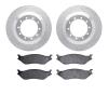 7502-99414 Drilled/Slotted Brake Rotors w/5000 Advanced Brake Pads Kit [Silver], 1999-2004 Ford/Lincoln/Mercury/Mazda, Position: - image 1