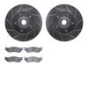 7502-99546 Drilled/Slotted Brake Rotors w/5000 Advanced Brake Pads Kit [Silver], 2004-2006 Ford/Lincoln/Mercury/Mazda, Position: - image 1