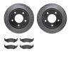 7502-99549 Drilled/Slotted Brake Rotors w/5000 Advanced Brake Pads Kit [Silver], 2004-2006 Ford/Lincoln/Mercury/Mazda, Position: - image 1
