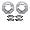 7502-99592 Drilled/Slotted Brake Rotors w/5000 Advanced Brake Pads Kit [Silver], 2010-2012 Ford/Lincoln/Mercury/Mazda, Position: - image 1