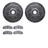 7502-99597 Drilled/Slotted Brake Rotors w/5000 Advanced Brake Pads Kit [Silver], 2005-2007 Ford/Lincoln/Mercury/Mazda, Position: - image 1