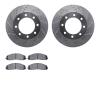 7502-99675 Drilled/Slotted Brake Rotors w/5000 Advanced Brake Pads Kit [Silver], Fits Select Ford/Lincoln/Mercury/Mazda, Positio - image 1