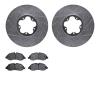 7502-99705 Drilled/Slotted Brake Rotors w/5000 Advanced Brake Pads Kit [Silver], 2015-2019 Ford/Lincoln/Mercury/Mazda, Position: - image 1
