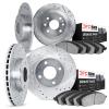 7504-32002 Drilled/Slotted Brake Rotors w/5000 Advanced Brake Pads Kit [Silver], 2007-2015 Mini, Position: Front and Rear - image 1