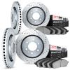 7504-37008 Drilled/Slotted Brake Rotors w/5000 Advanced Brake Pads Kit [Silver], 2001-2004 Multiple Makes/Models, Position: Fron - image 1