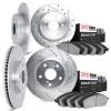 7504-40252 Drilled/Slotted Brake Rotors w/5000 Advanced Brake Pads Kit [Silver], 2012-2020 Multiple Makes/Models, Position: Fron - image 1