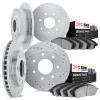 7504-54324 Drilled/Slotted Brake Rotors w/5000 Advanced Brake Pads Kit [Silver], 1997-2004 Ford/Lincoln/Mercury/Mazda, Position: - image 1