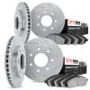 7504-54353 Drilled/Slotted Brake Rotors w/5000 Advanced Brake Pads Kit [Silver], 2004-2008 Ford/Lincoln/Mercury/Mazda, Position: - image 1