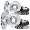 7504-76116 Drilled/Slotted Brake Rotors w/5000 Advanced Brake Pads Kit [Silver], 1984-1984 Lexus/Toyota/Scion, Position: Front a - image 1