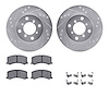7512-01000 Drilled/Slotted Brake Rotors w/5000 Advanced Brake Pads Kit & Hardware [Silver], 1995-2002 Suzuki, Position: Front - image 1