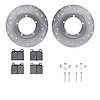 7512-02002 Drilled/Slotted Brake Rotors w/5000 Advanced Brake Pads Kit & Hardware [Silver], 1976-1976 Porsche, Position: Front - image 1