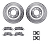 7512-02139 Drilled/Slotted Brake Rotors w/5000 Advanced Brake Pads Kit & Hardware [Silver], 2011-2014 Porsche, Position: Rear - image 1