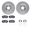 7512-03003 Drilled/Slotted Brake Rotors w/5000 Advanced Brake Pads Kit & Hardware [Silver], 2015-2015 Kia/Hyundai/Genesis, Posit - image 1