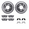 7512-03017 Drilled/Slotted Brake Rotors w/5000 Advanced Brake Pads Kit & Hardware [Silver], 2001-2010 Kia/Hyundai/Genesis, Posit - image 1