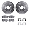 7512-03020 Drilled/Slotted Brake Rotors w/5000 Advanced Brake Pads Kit & Hardware [Silver], 2011-2012 Kia/Hyundai/Genesis, Posit - image 1
