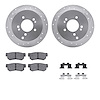7512-03021 Drilled/Slotted Brake Rotors w/5000 Advanced Brake Pads Kit & Hardware [Silver], 2001-2010 Kia/Hyundai/Genesis, Posit - image 1
